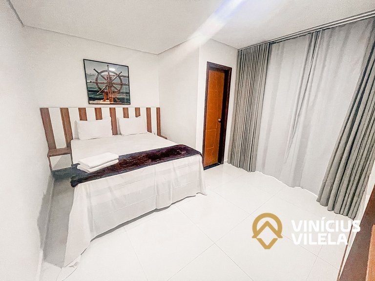 Com 3 suítes, sala climatizada e com cervejeira, acomoda até