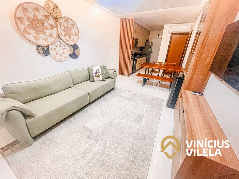 Com 3 suítes, sala climatizada e com cervejeira, acomoda até