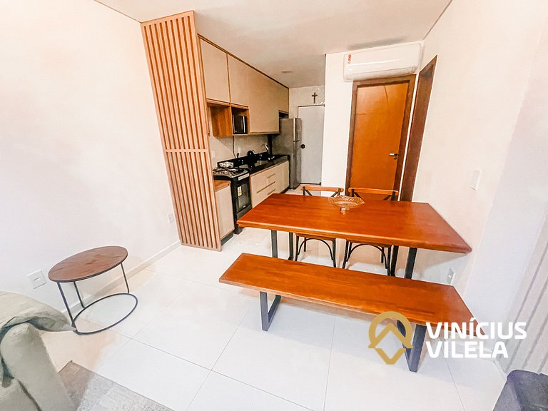 Com 3 suítes, sala climatizada e com cervejeira, acomoda até