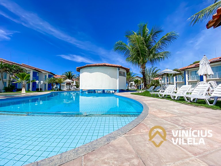 Flat 1 suíte, sala climatizada praia de Taperapuã