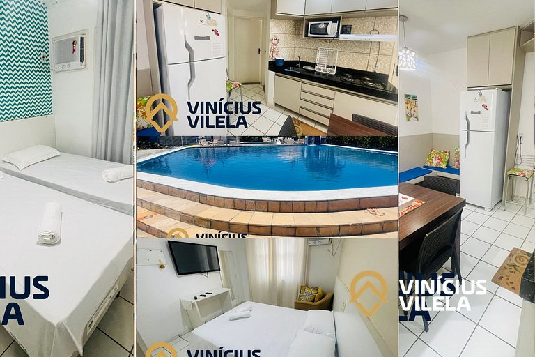 Apê 2Q cond. com piscina prox ao Axé Moi