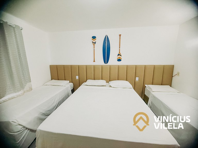 Suiíte com ar condicionado, frigobar e mesa para trabalho ac