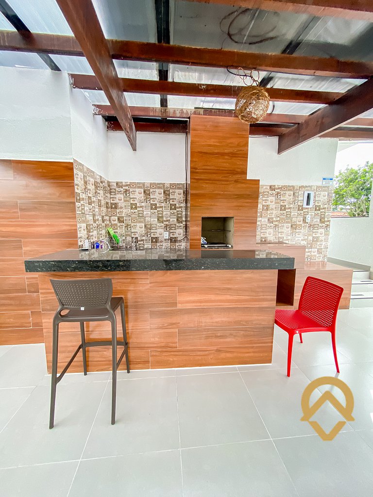 Aptos com 1 quarto, próximo a praia de Taperpuã, com 'àrea d