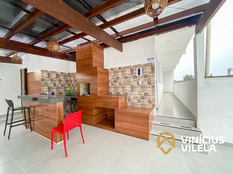 Aptos com 1 quarto, próximo a praia de Taperpuã, com 'àrea d