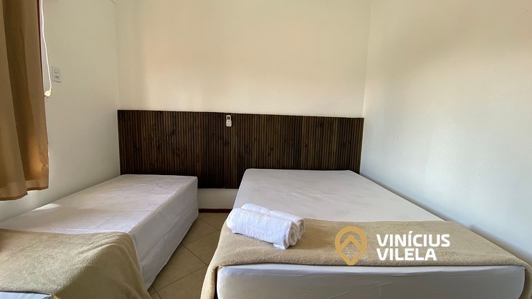 Apê com churrasqueira privativa, Praia de Taperpuã