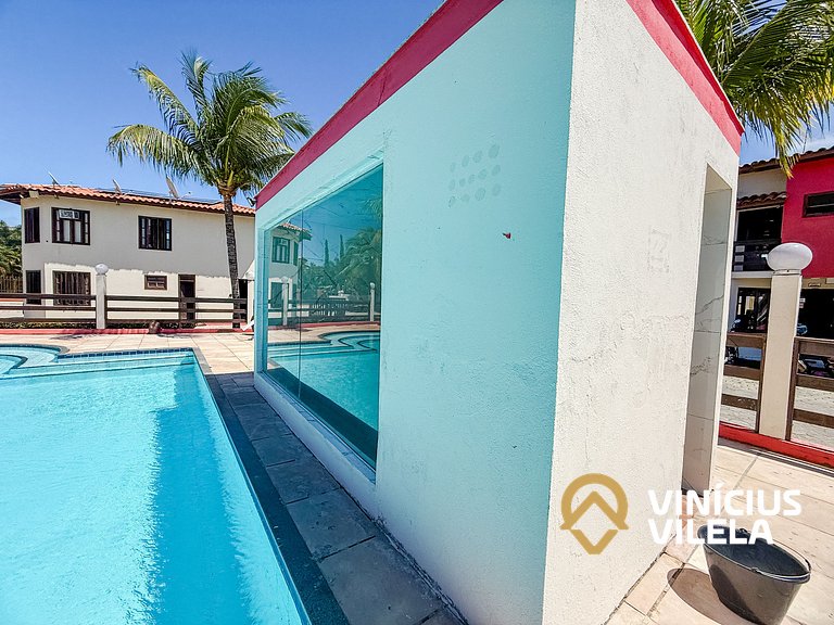 Casa com 3 suítes ambas com ar condicionado e TV, sala clima