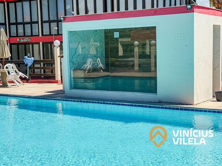 Casa com 2 suítes ambas com ar condicionado e TV, churraquei