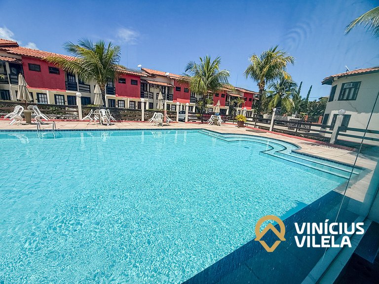 Casa com 3 suítes ambas com ar condicionado e TV, sala clima