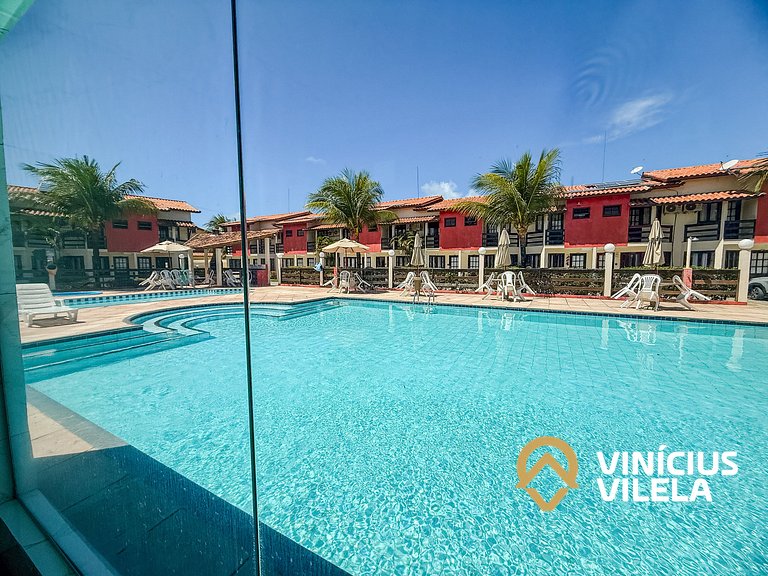 Casa com 3 suítes ambas com ar condicionado e TV, sala clima