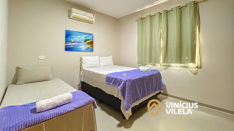 Apto Térreo todo reformado com 2 quartos ambos com ar condic