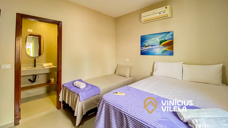 Apto Térreo todo reformado com 2 quartos ambos com ar condic