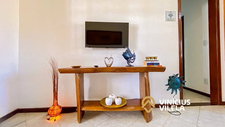 Apê Térreo com 3 quartos (ambos com ar condicionado), intern