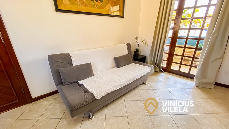 Apê Térreo com 3 quartos (ambos com ar condicionado), intern