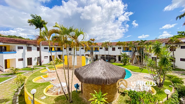 Apê Térreo com 3 quartos (ambos com ar condicionado), intern