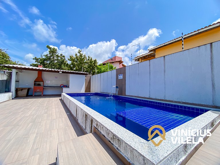 Apê pavimento superior com 2 quartos (ambos com ar), interne