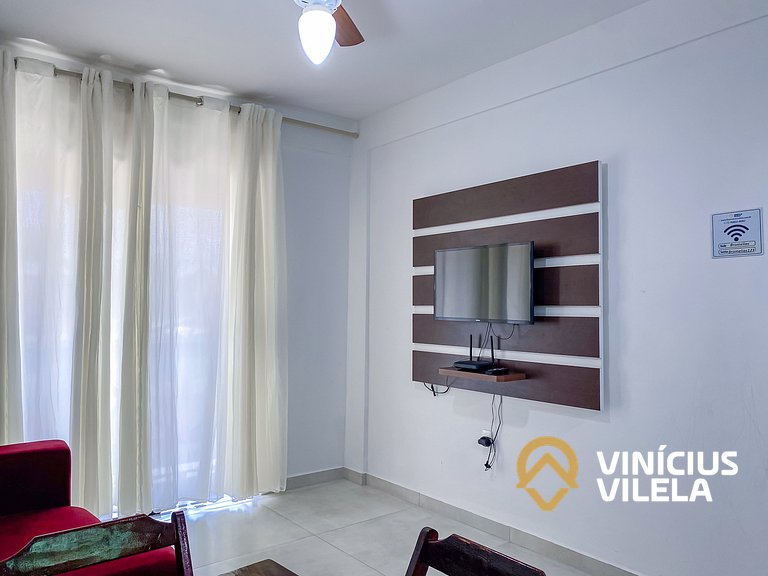 Apê pavimento superior com 2 quartos (ambos com ar), interne