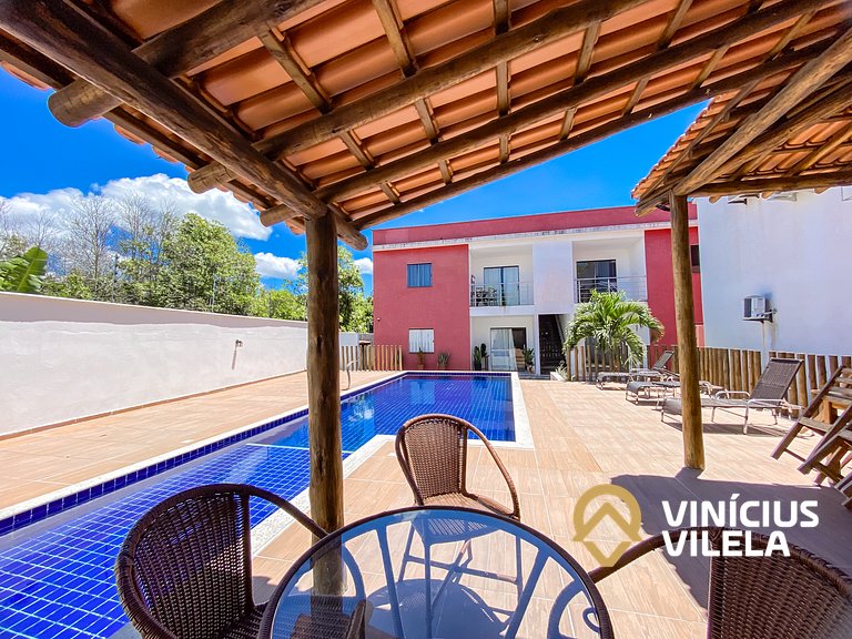 Apê pavimento superior com 3 quartos com ar condicionado, va