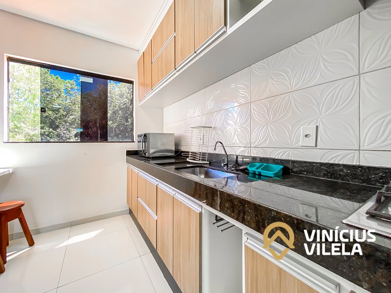 Apto 3 quartos sendo 1 suíte, mobilia de excelente padrão ac