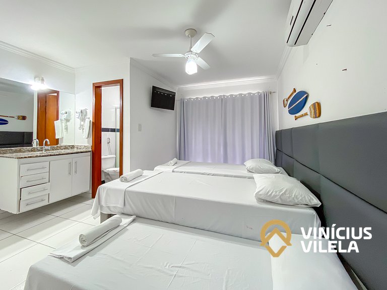 Casa com 3 suítes todas com ar condicionado, Sala climatizad