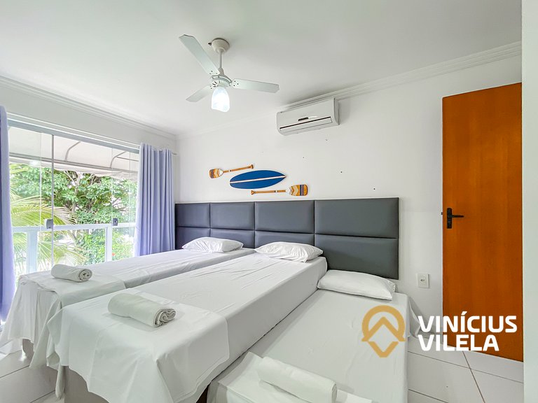 Casa com 3 suítes todas com ar condicionado, Sala climatizad