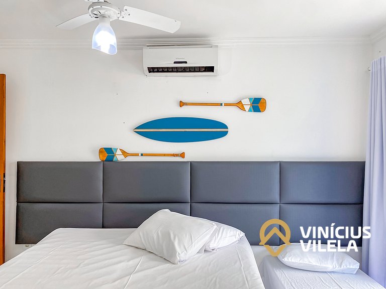 Casa com 3 suítes todas com ar condicionado, Sala climatizad