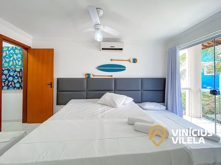 Casa com 3 suítes todas com ar condicionado, Sala climatizad