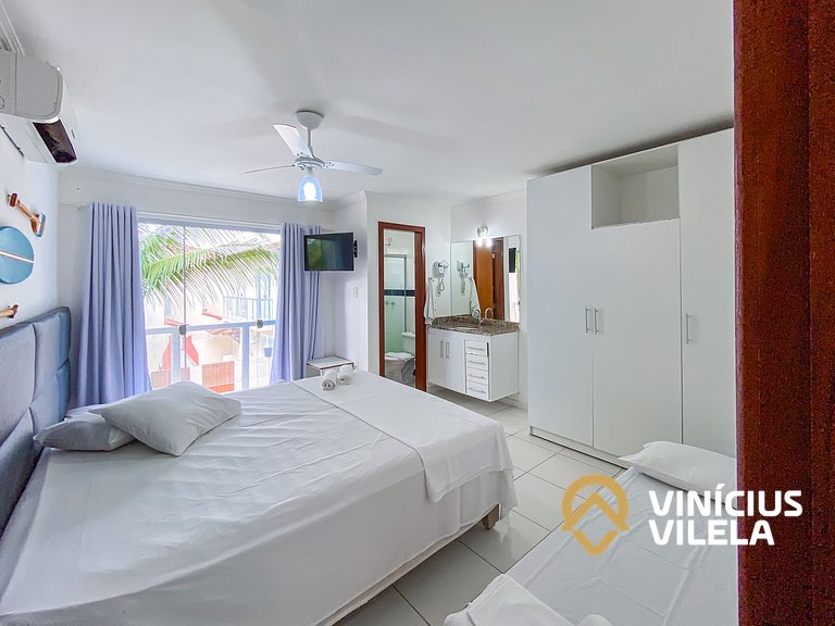 Casa com 3 suítes todas com ar condicionado, Sala climatizad