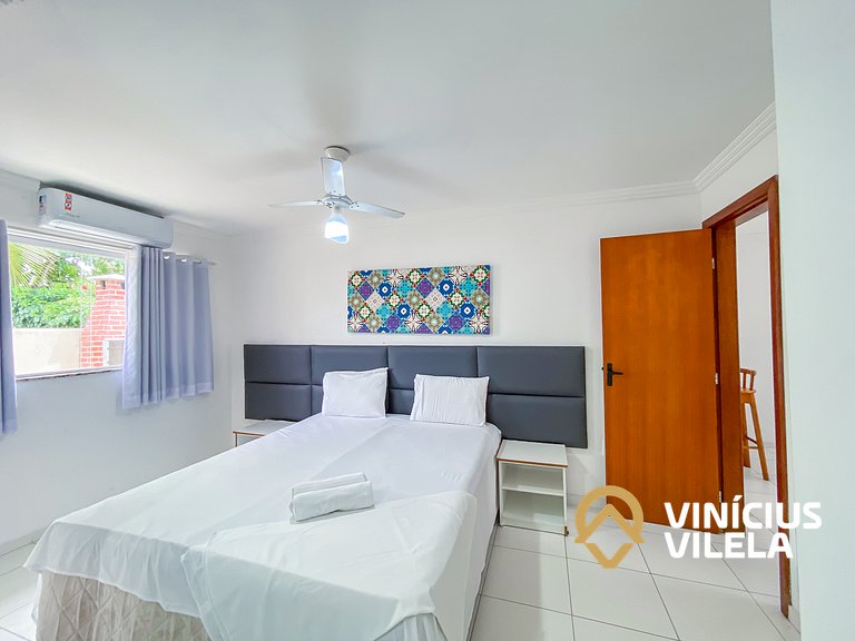 Casa com 3 suítes todas com ar condicionado, Sala climatizad