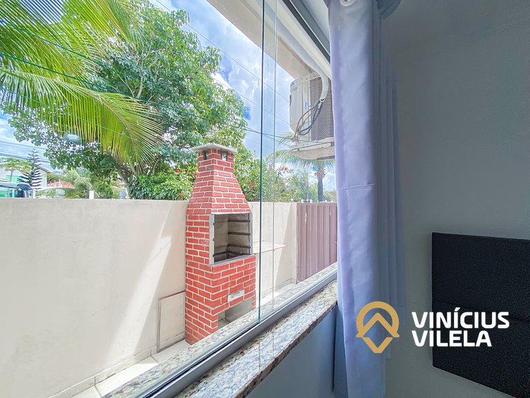 Casa com 3 suítes todas com ar condicionado, churrasqueira p