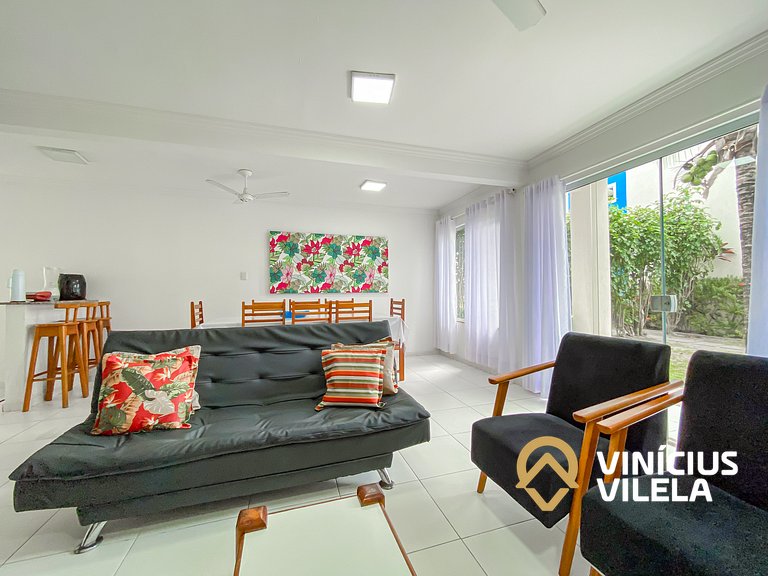 Casa com 3 suítes todas com ar condicionado, Sala climatizad