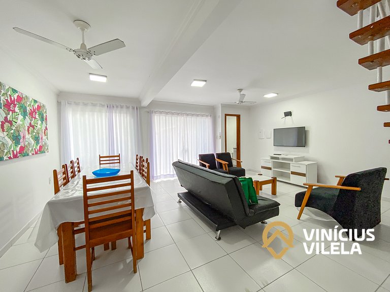 Casa com 3 suítes todas com ar condicionado, Sala climatizad