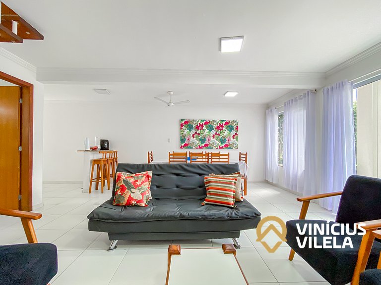 Casa com 3 suítes todas com ar condicionado, Sala climatizad