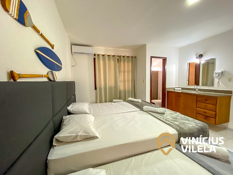 Casa com 3 suítes ambas com ar condicionado e TV, gourmet pr