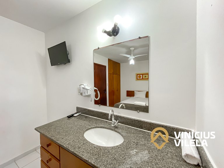 Casa com 2 suítes ambas com ar condicionado e TV, e internet