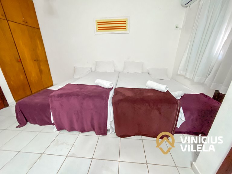 Casa com 2 suítes ambas com ar condicionado e TV, e internet