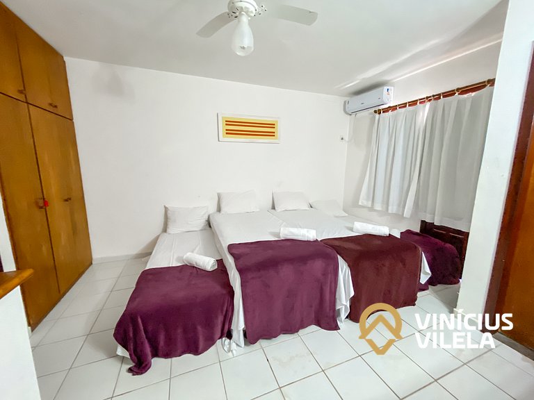 Casa com 2 suítes ambas com ar condicionado e TV, e internet