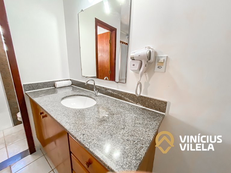 Casa com 2 suítes ambas com ar condicionado e TV, e internet