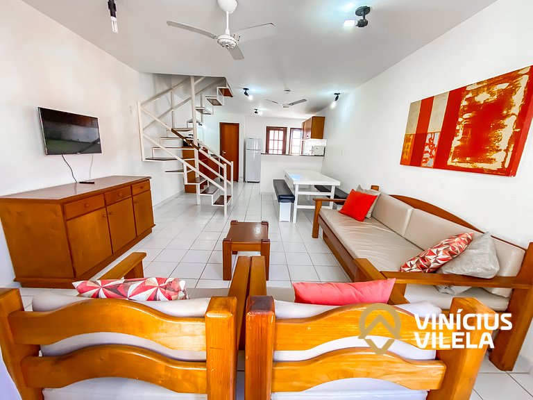 Casa com 2 suítes ambas com ar condicionado e TV, e internet