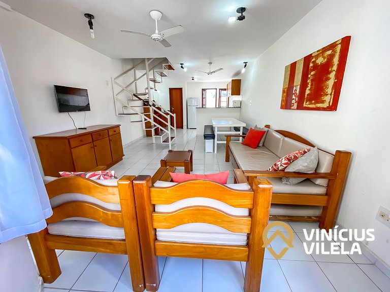 Casa com 2 suítes ambas com ar condicionado e TV, e internet