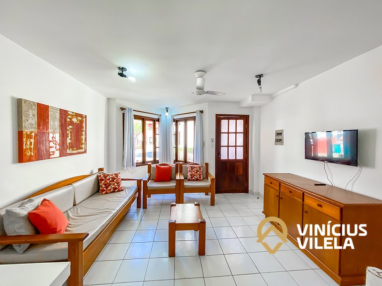 Casa com 2 suítes ambas com ar condicionado e TV, e internet