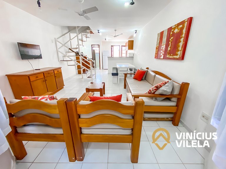 Casa com 2 suítes ambas com ar condicionado e TV, e internet