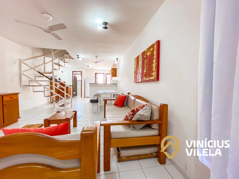 Casa com 2 suítes ambas com ar condicionado e TV, e internet