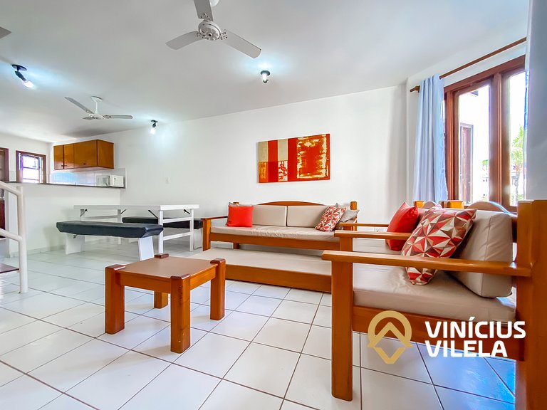 Casa com 2 suítes ambas com ar condicionado e TV, e internet