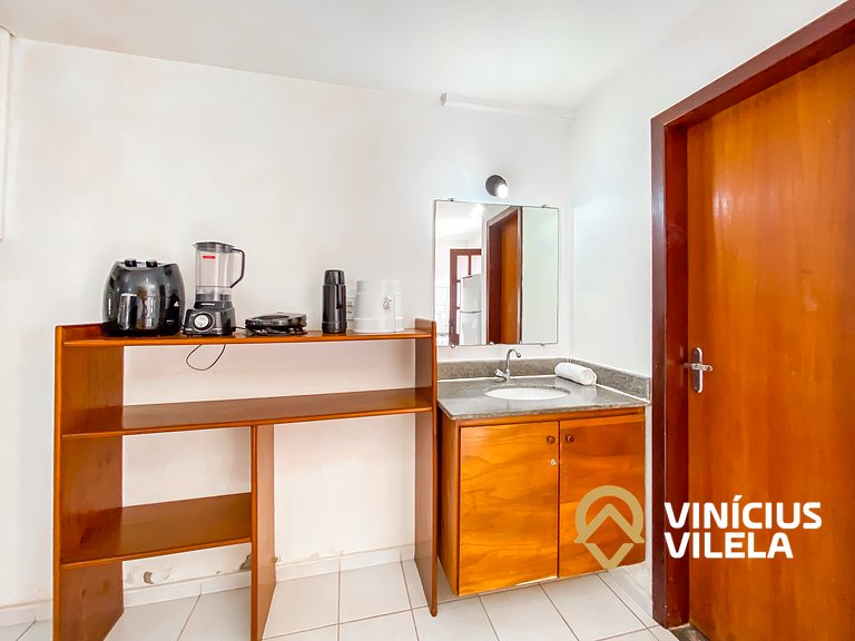 Casa com 2 suítes ambas com ar condicionado e TV, e internet