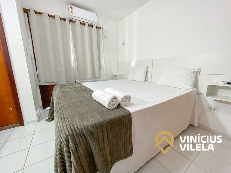 Casa com 2 suítes ambas com ar condicionado e TV, churraquei