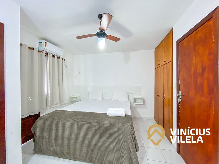 Casa com 2 suítes ambas com ar condicionado e TV, churraquei