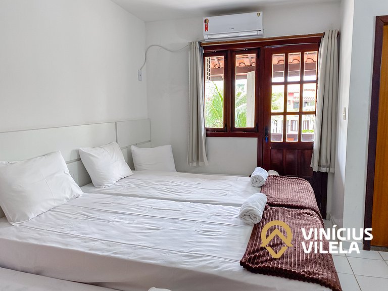 Casa com 2 suítes ambas com ar condicionado e TV, churraquei