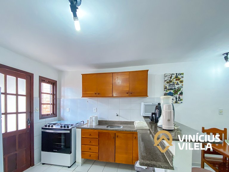 Casa com 2 suítes ambas com ar condicionado e TV, churraquei