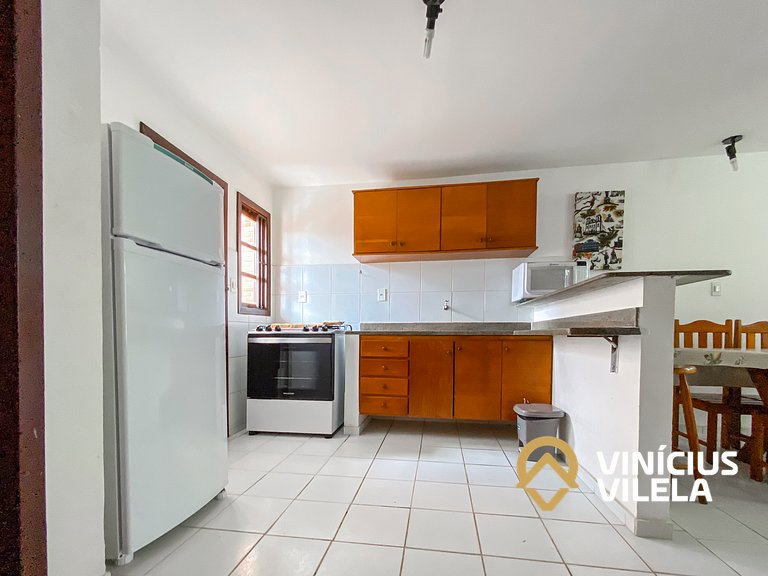 Casa com 2 suítes ambas com ar condicionado e TV, churraquei