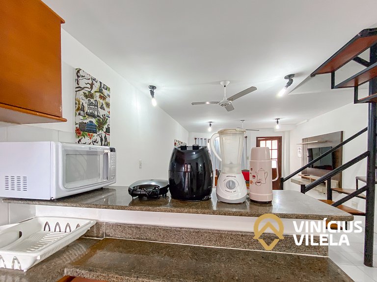 Casa com 2 suítes ambas com ar condicionado e TV, churraquei